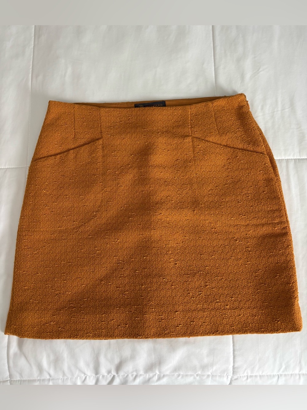 Outback Red Textured Mustard Yellow Fall Mini Skirt Size 4